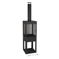 Mica Decorations Tuinhaard - L47 X B44 X H194 Cm - Metaal - Zwart