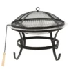 VidaXL Vuurplaats En Barbecue 2-in-1 Met Pook 56x56x49 Cm Rvs