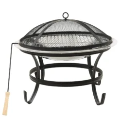 VidaXL Vuurplaats En Barbecue 2-in-1 Met Pook 56x56x49 Cm Rvs