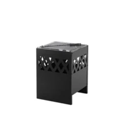 Beliani Vuurkorf Voor Hout SHIGA - Zwart Staal