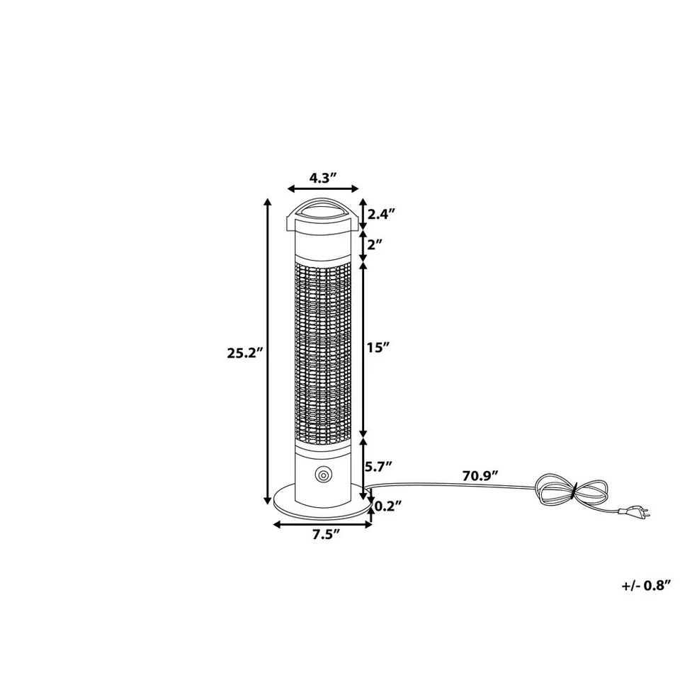 Beliani Terrasverwarmer VEZUVIO - Zwart Aluminium 3 Beliani Terrasverwarmer VEZUVIO - Zwart Aluminium - Afbeelding 3