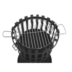 Beliani Vuurkorf Voor Hout PULO - Zwart Staal -Aanbiedingen Blad Tuin Winkel 1792250535 0103