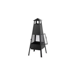 Beliani Vuurkorf Voor Hout YASUR - Zwart Staal -Aanbiedingen Blad Tuin Winkel 1977263972 0103