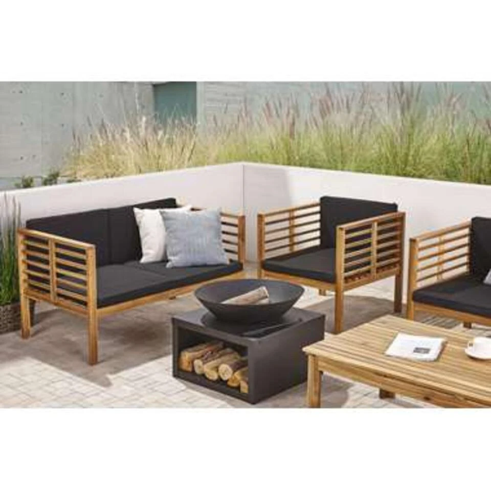 Beliani Vuurkorf Voor Hout TANARA - Zwart Staal 2 Beliani Vuurkorf Voor Hout TANARA - Zwart Staal - Afbeelding 2