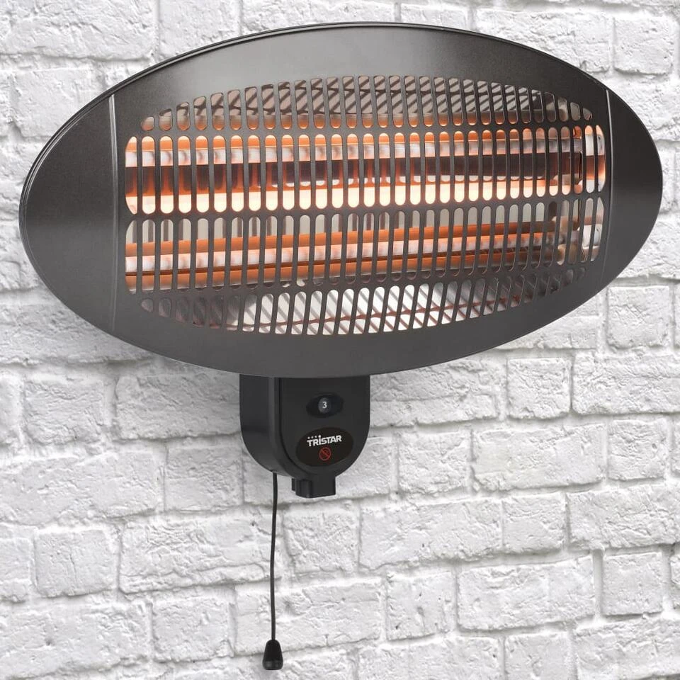 Tristar Terrasverwarmer Wandmontage KA-5286 2000 W Quartz Zwart 2 Tristar Terrasverwarmer Wandmontage KA-5286 2000 W Quartz Zwart - Afbeelding 2
