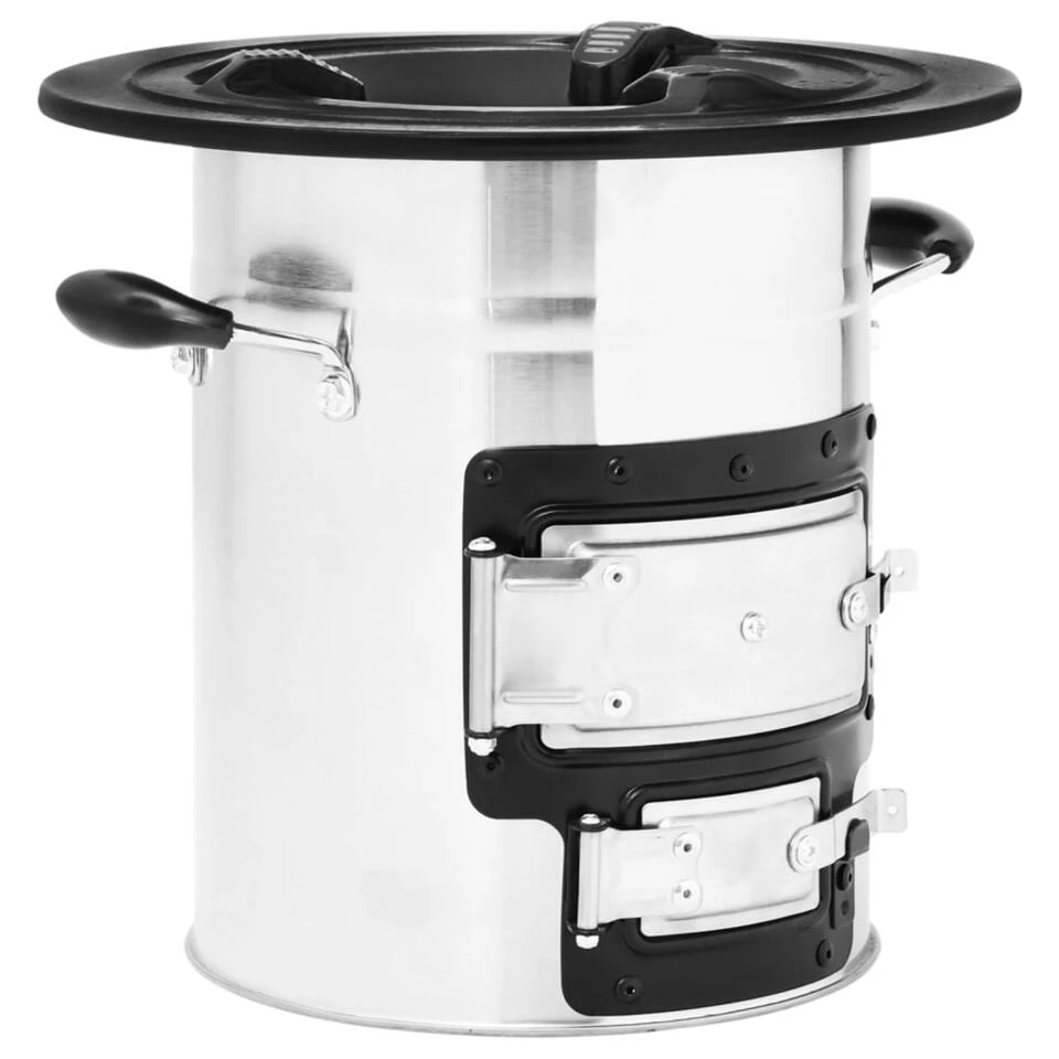 VidaXL Camping Houtkachel 51,5x35x30,5 Cm Roestvrij Staal Zilverkleur 3 VidaXL Camping Houtkachel 51,5x35x30,5 Cm Roestvrij Staal Zilverkleur - Afbeelding 3