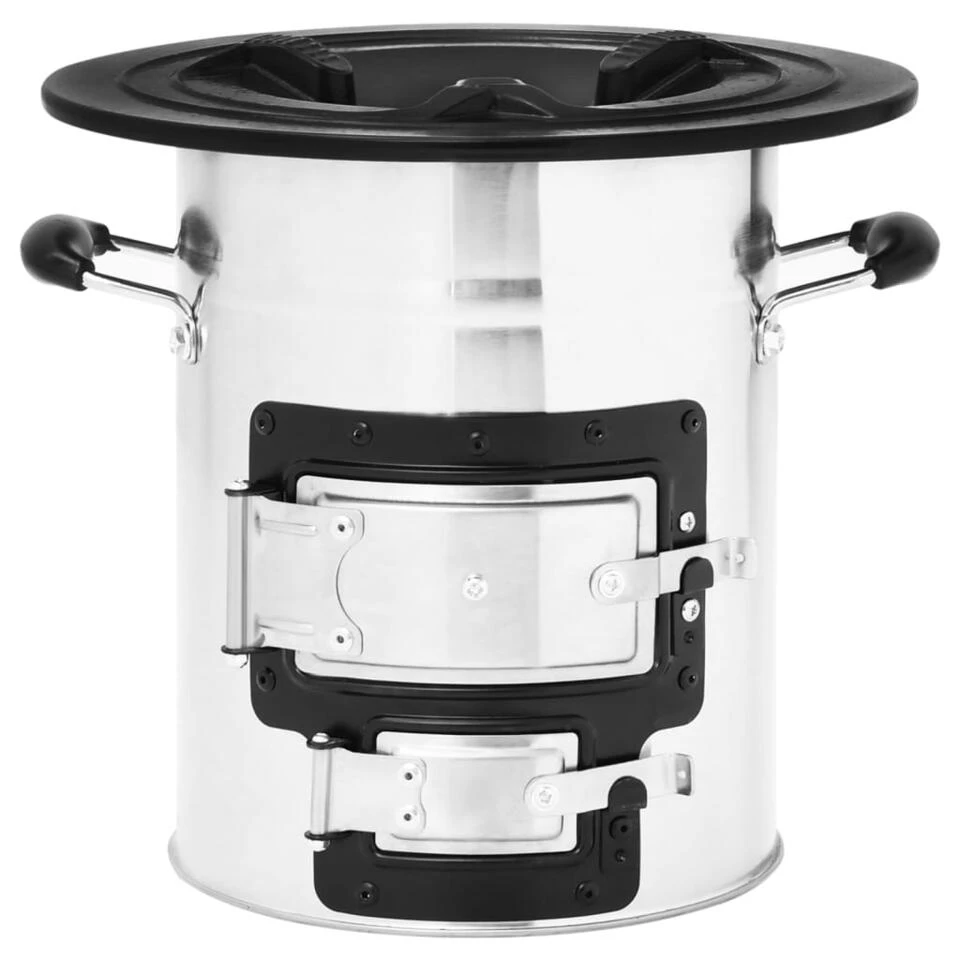 VidaXL Camping Houtkachel 51,5x35x30,5 Cm Roestvrij Staal Zilverkleur 4 VidaXL Camping Houtkachel 51,5x35x30,5 Cm Roestvrij Staal Zilverkleur - Afbeelding 4